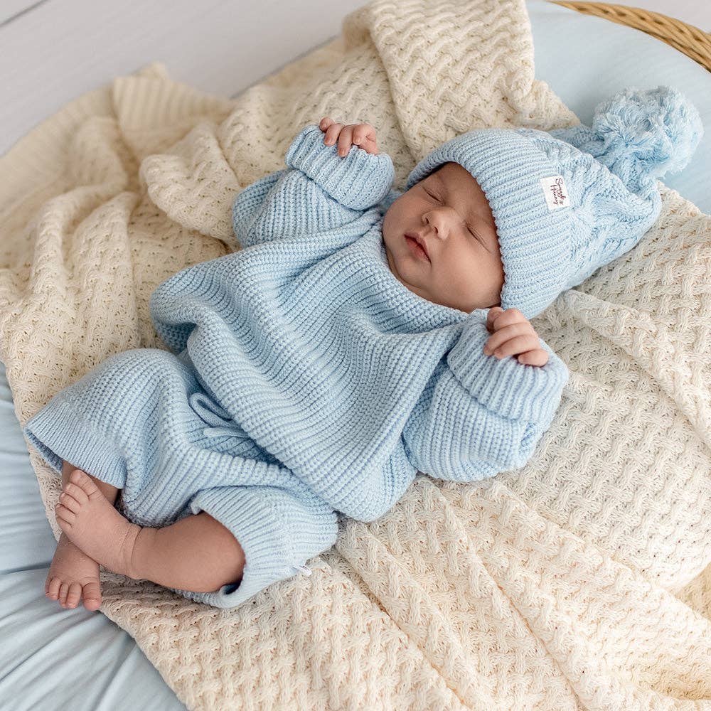 Snuggle Hunny Organic Cotton Knit Shorts - Baby Blue