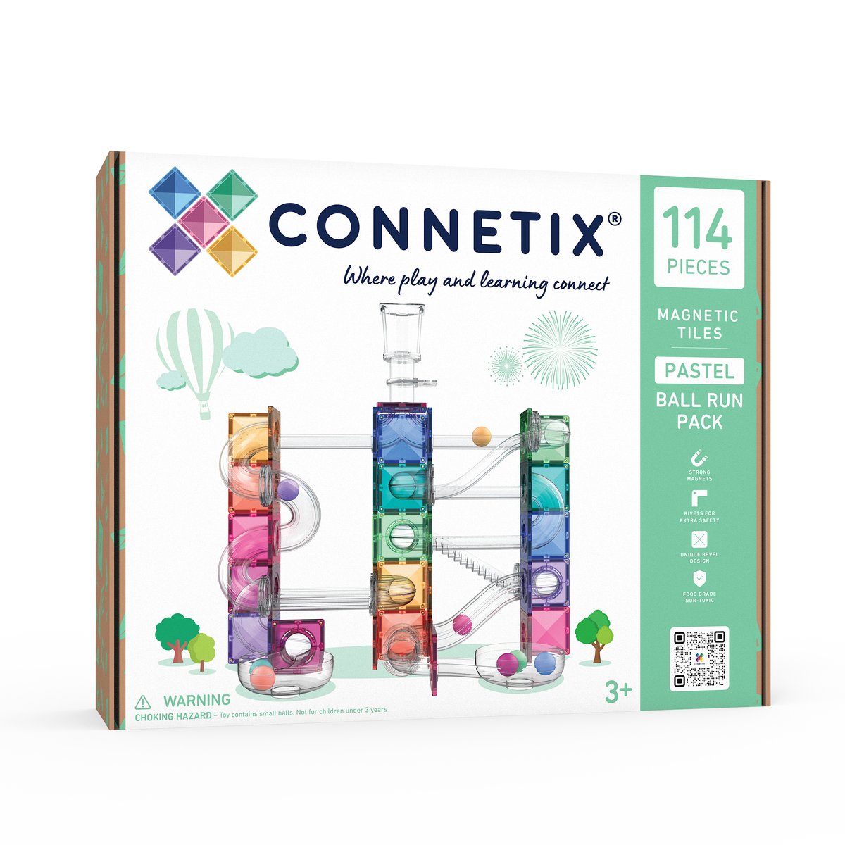Connetix Pastel Ball Run Pack 114pc