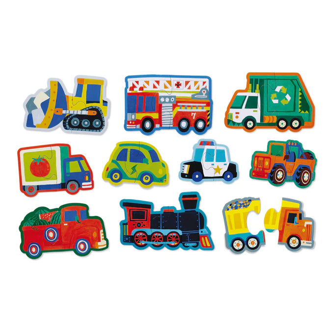 Crocodile Creek Let's Begin 2pc Puzzles - Vehicles