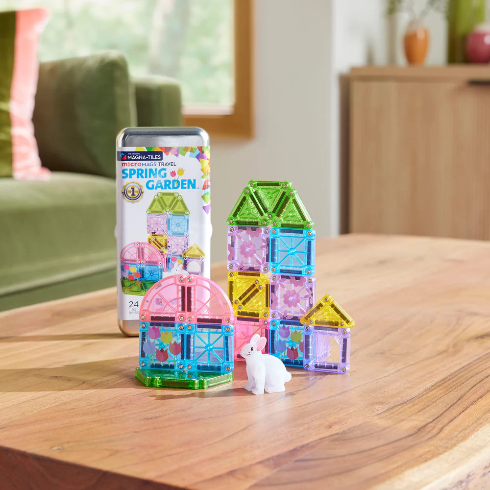 Magna-tiles microMAGS Travel- 24 Piece Set - Spring Garden
