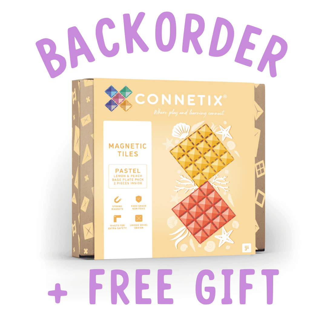 BACKORDER: Connetix Base Plates - Peach + Lemon 2 Piece