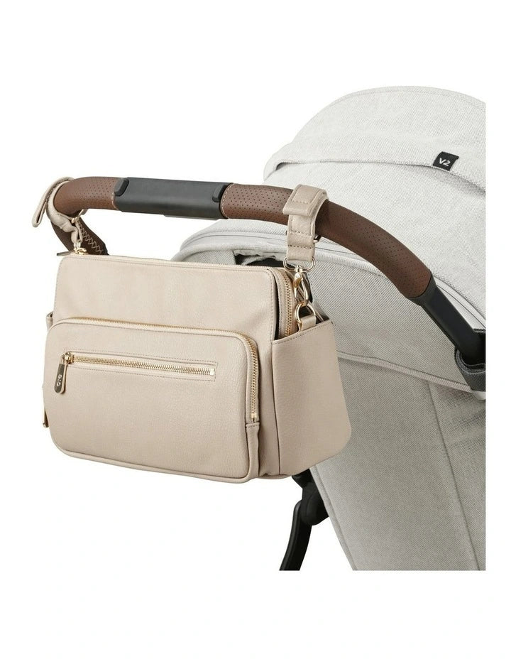 OiOi Multitasker Vegan Leather Pram Caddy 2.0 - Oat