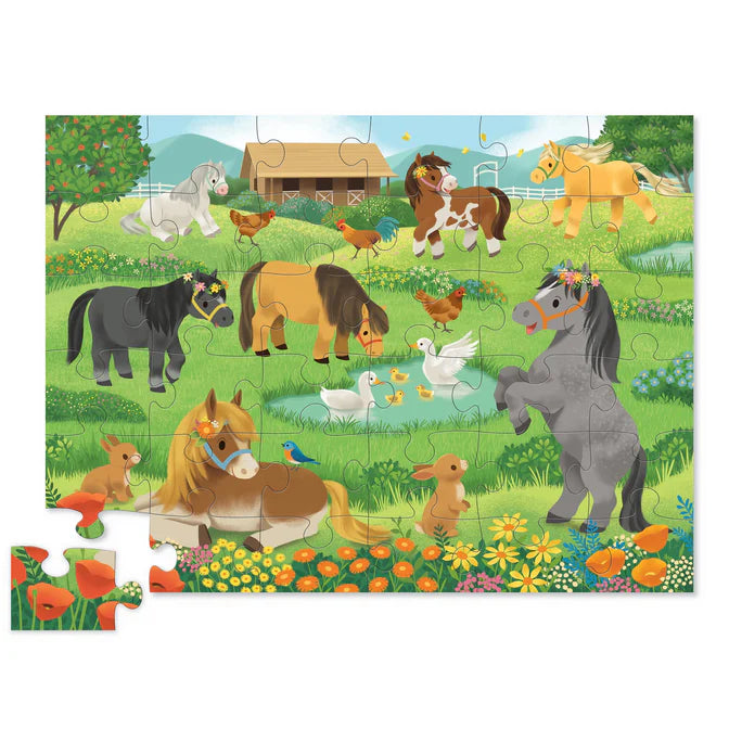 Crocodile Creek Classic Floor Puzzle 36pc - Pretty Ponies