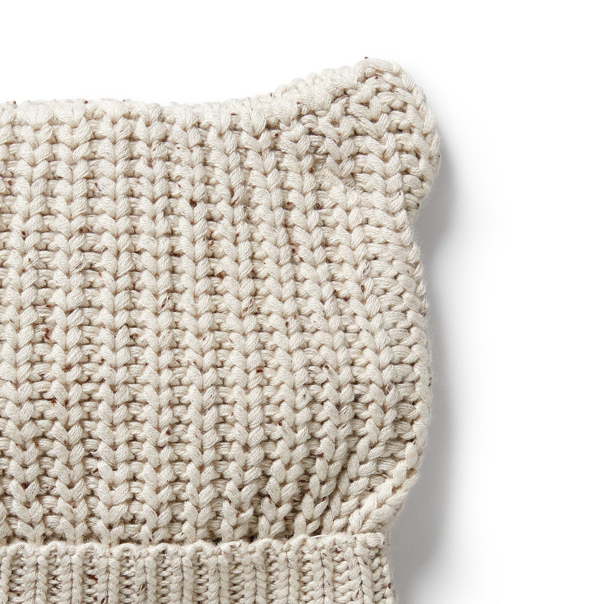 Wilson + Frenchy Organic Knitted Bear Hat - Cookie and Cream