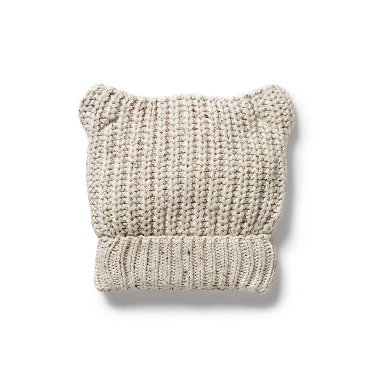 Wilson + Frenchy Organic Knitted Bear Hat - Cookie and Cream