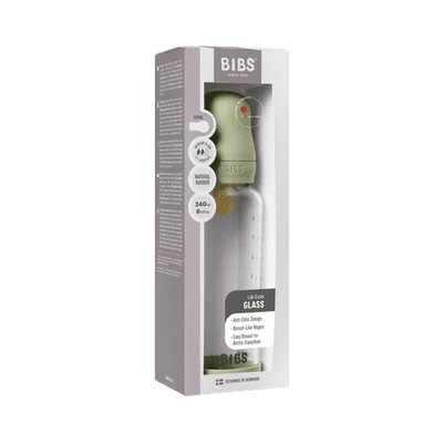 BIBs Glass Baby Bottle - 240ml - Sage