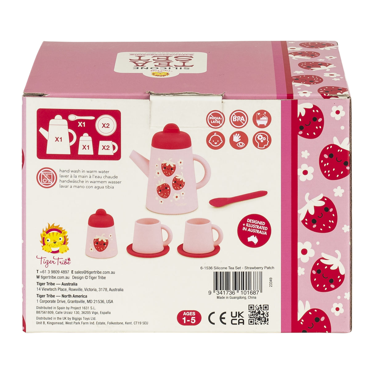 Tiger Tribe Silicone Tea Set - Strawberry Patch