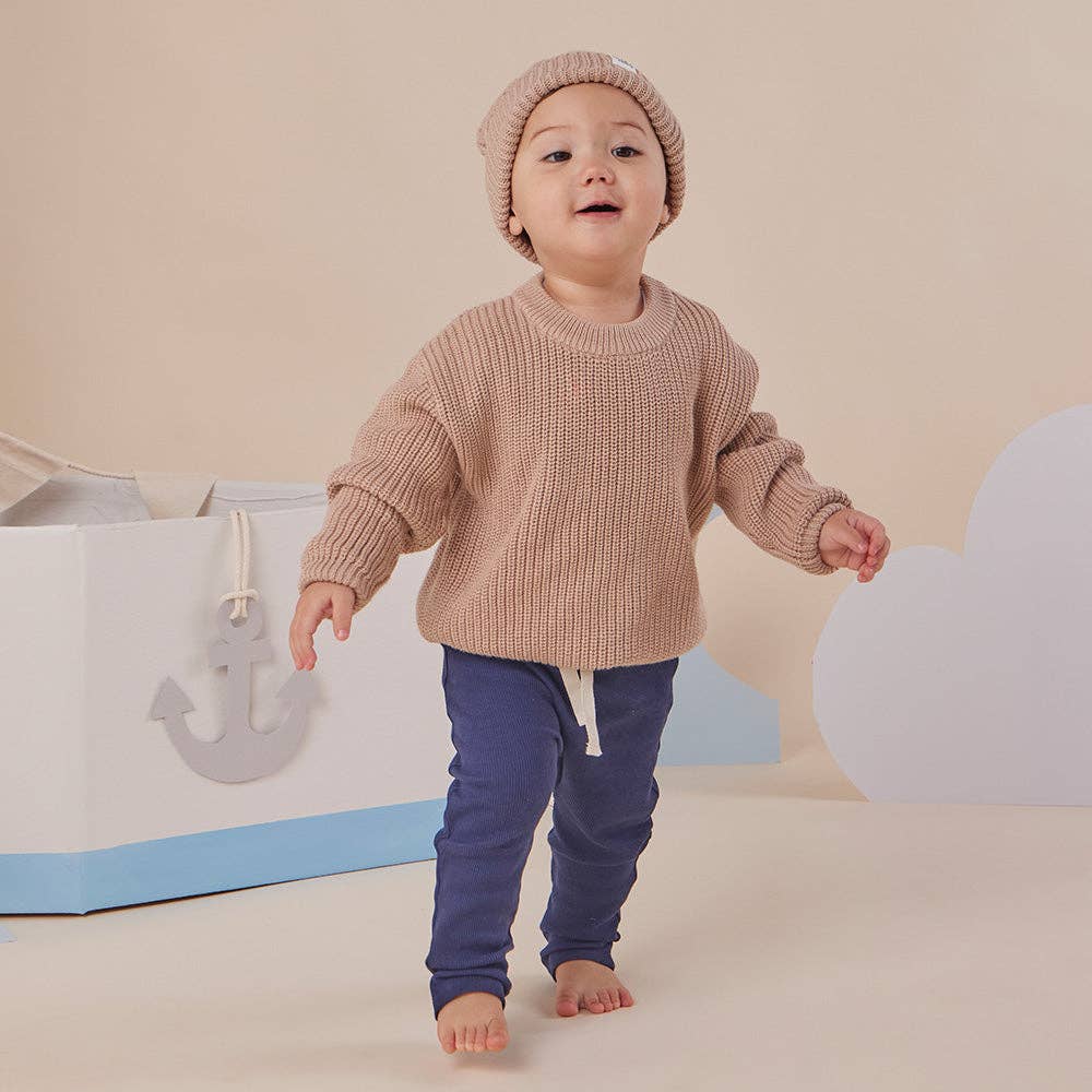 Snuggle Hunny Oversized Cotton Knit Jumper - Hazelnut