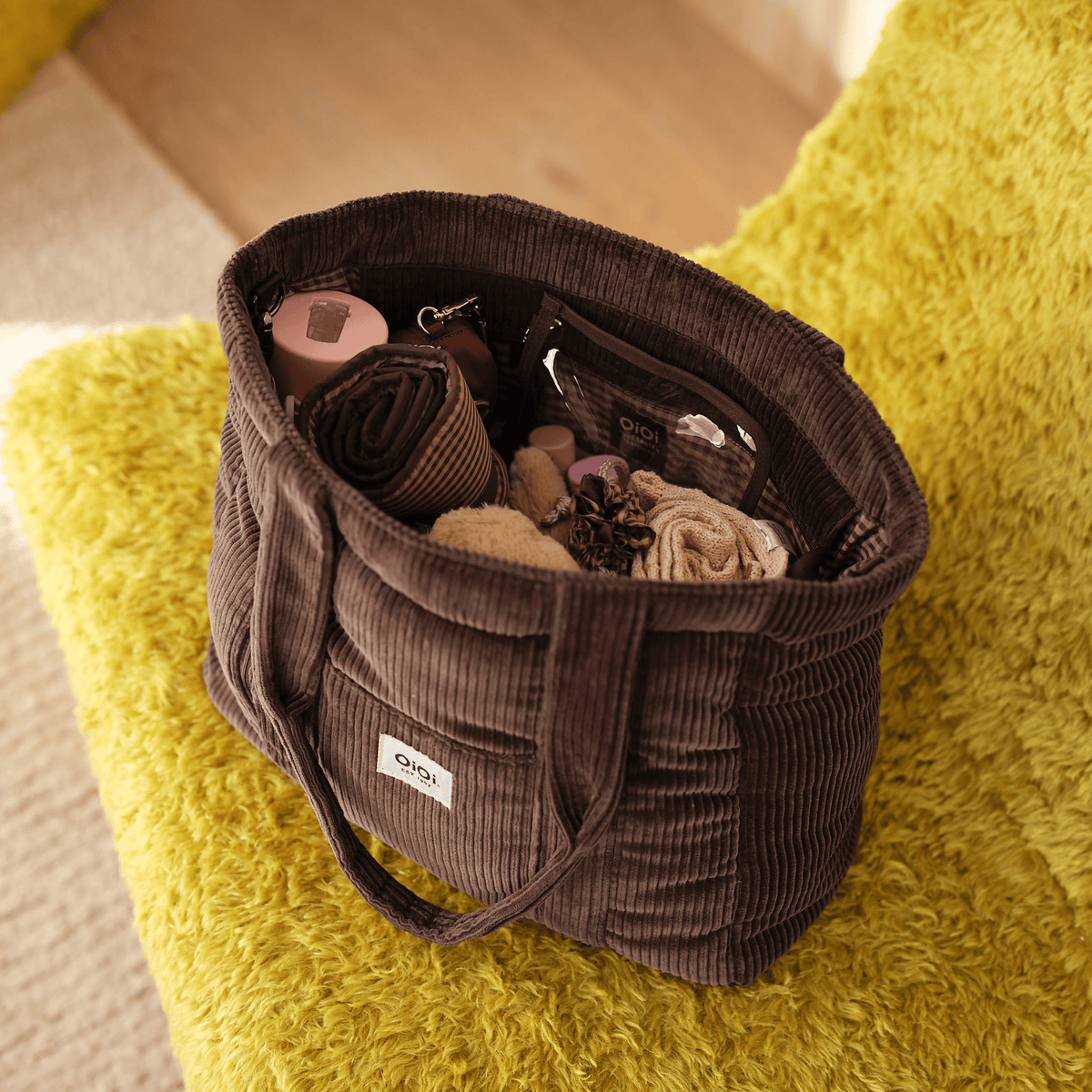 OiOi Everyday Tote - Chocolate Brown Corduroy