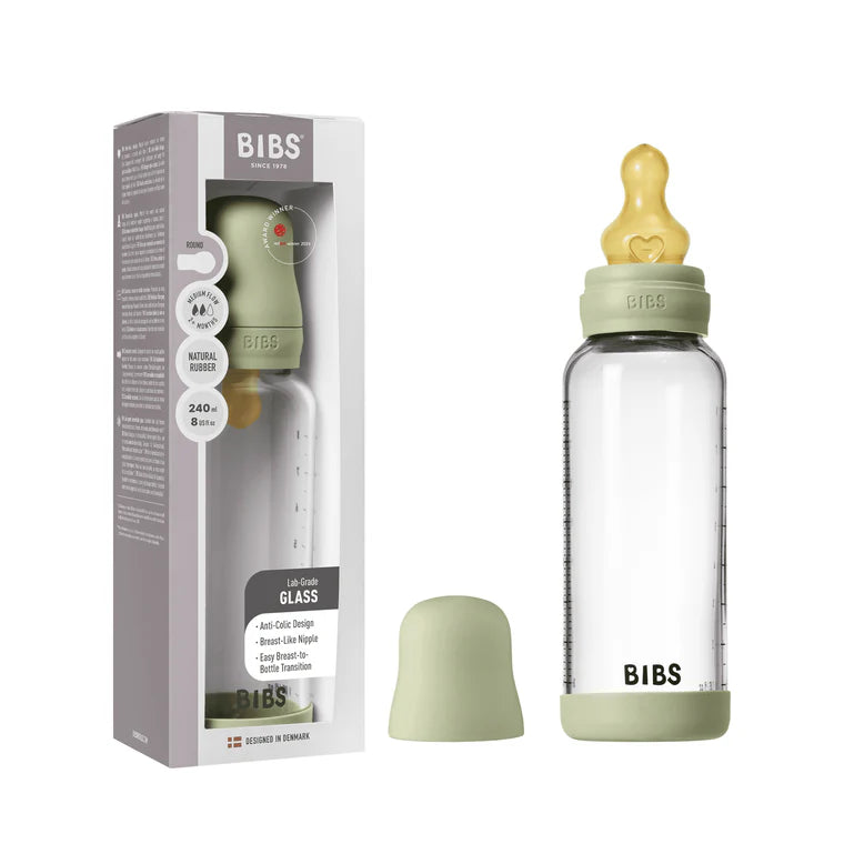 BIBs Glass Baby Bottle - 240ml - Sage