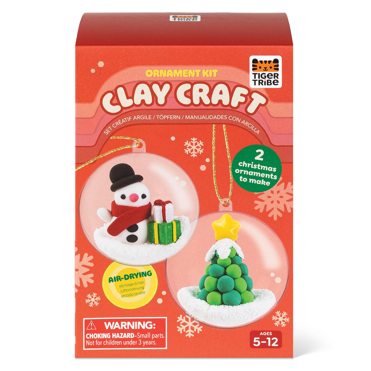 Tiger Tribe Clay Craft - Ornament Kit - Snowman + Tree