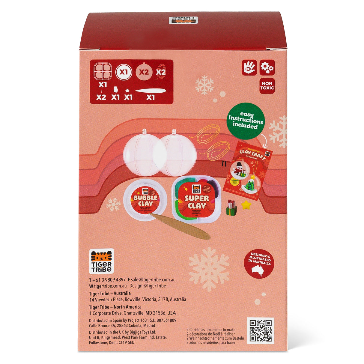 Tiger Tribe Clay Craft - Ornament Kit - Snowman + Tree