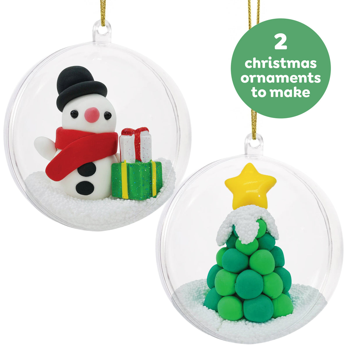 Tiger Tribe Clay Craft - Ornament Kit - Snowman + Tree