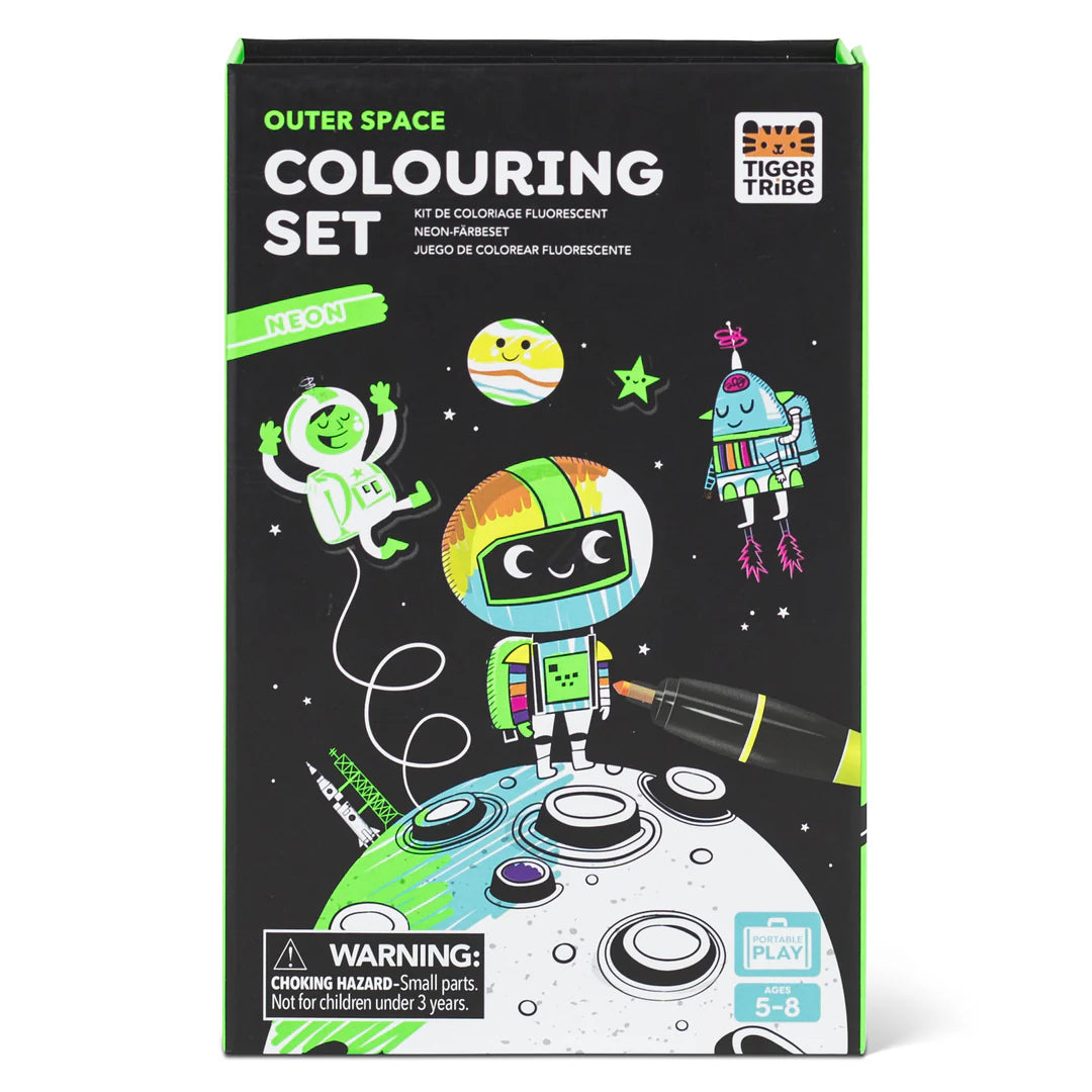 Tiger Tribe Neon Colouring Set - Outer Space