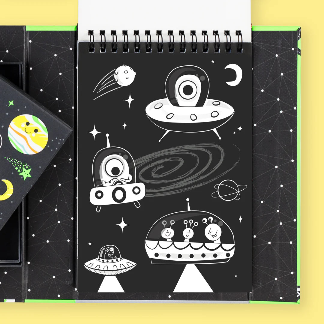 Tiger Tribe Neon Colouring Set - Outer Space