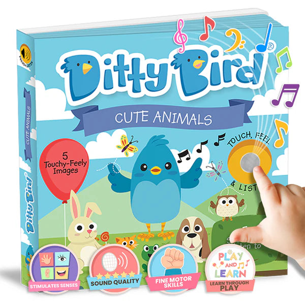 Ditty Bird Touch the Cute Animals: Touch, Feel & Listen Book