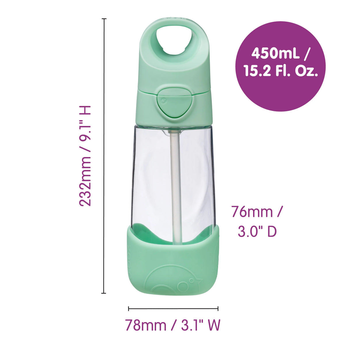 b.box Tritan Drink Bottle 450ml - Electric Jungle