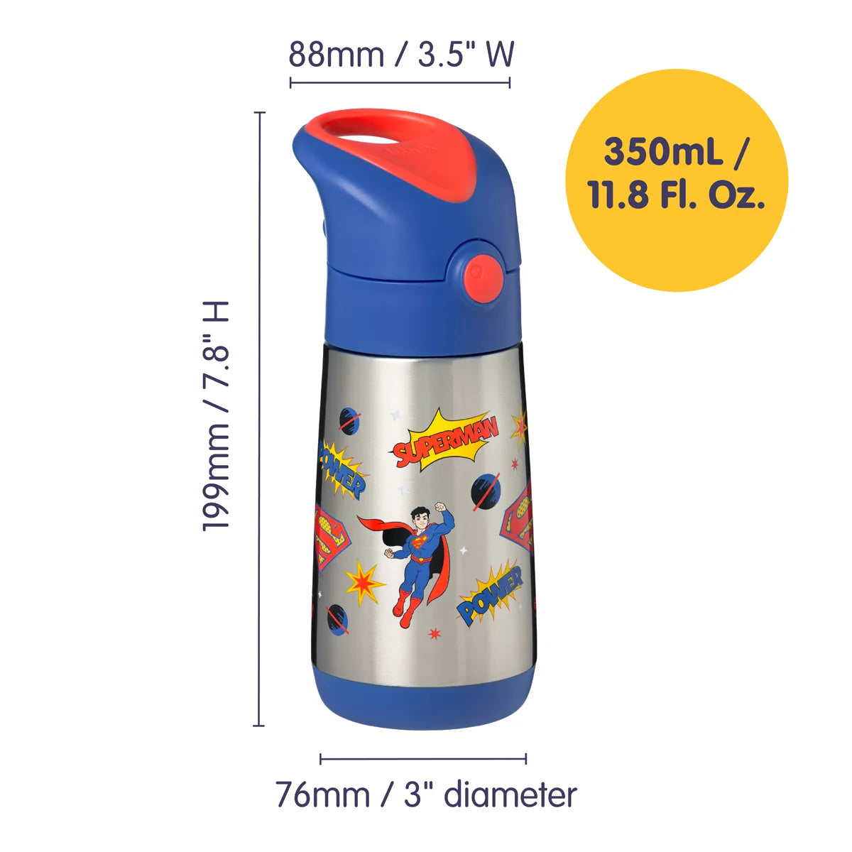 b.box Insulated Drink Bottle 350ml - Superman