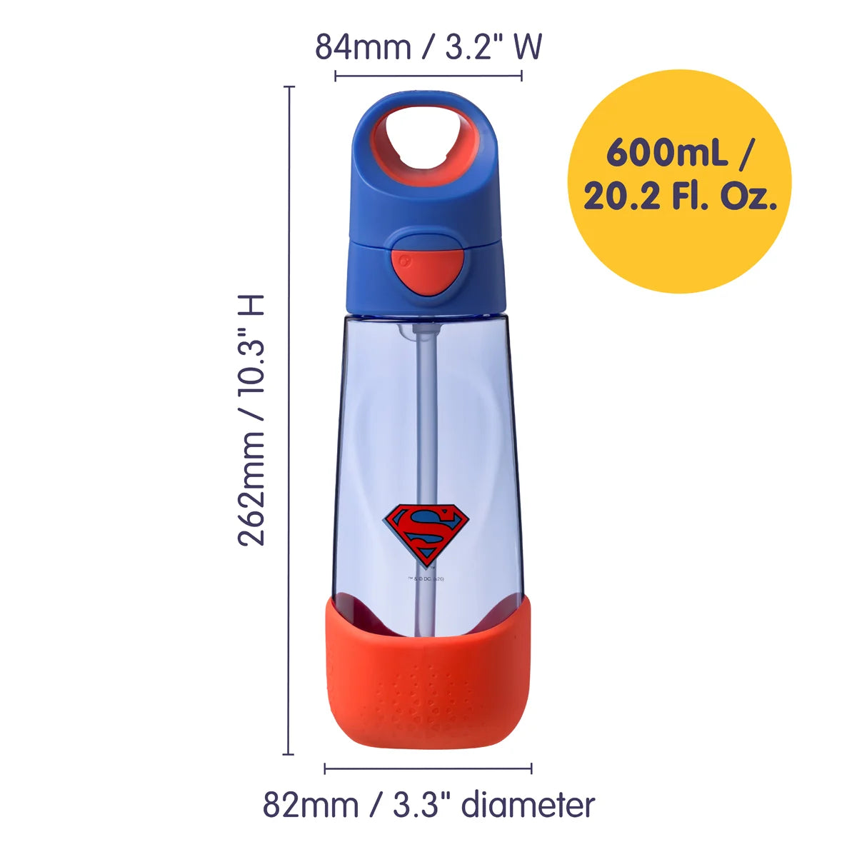 b.box Tritan Drink Bottle 600ml - Superman