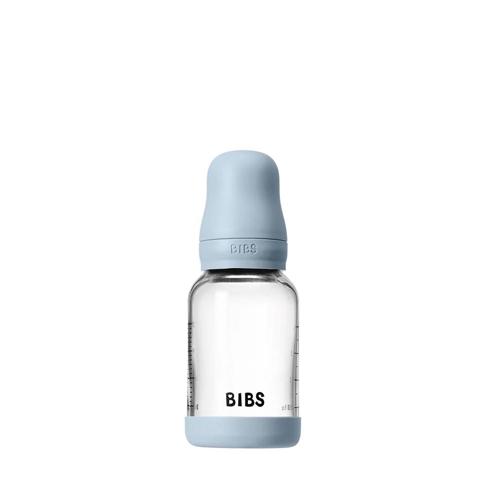 BIBs Glass Baby Bottle - 120mL - Baby Blue