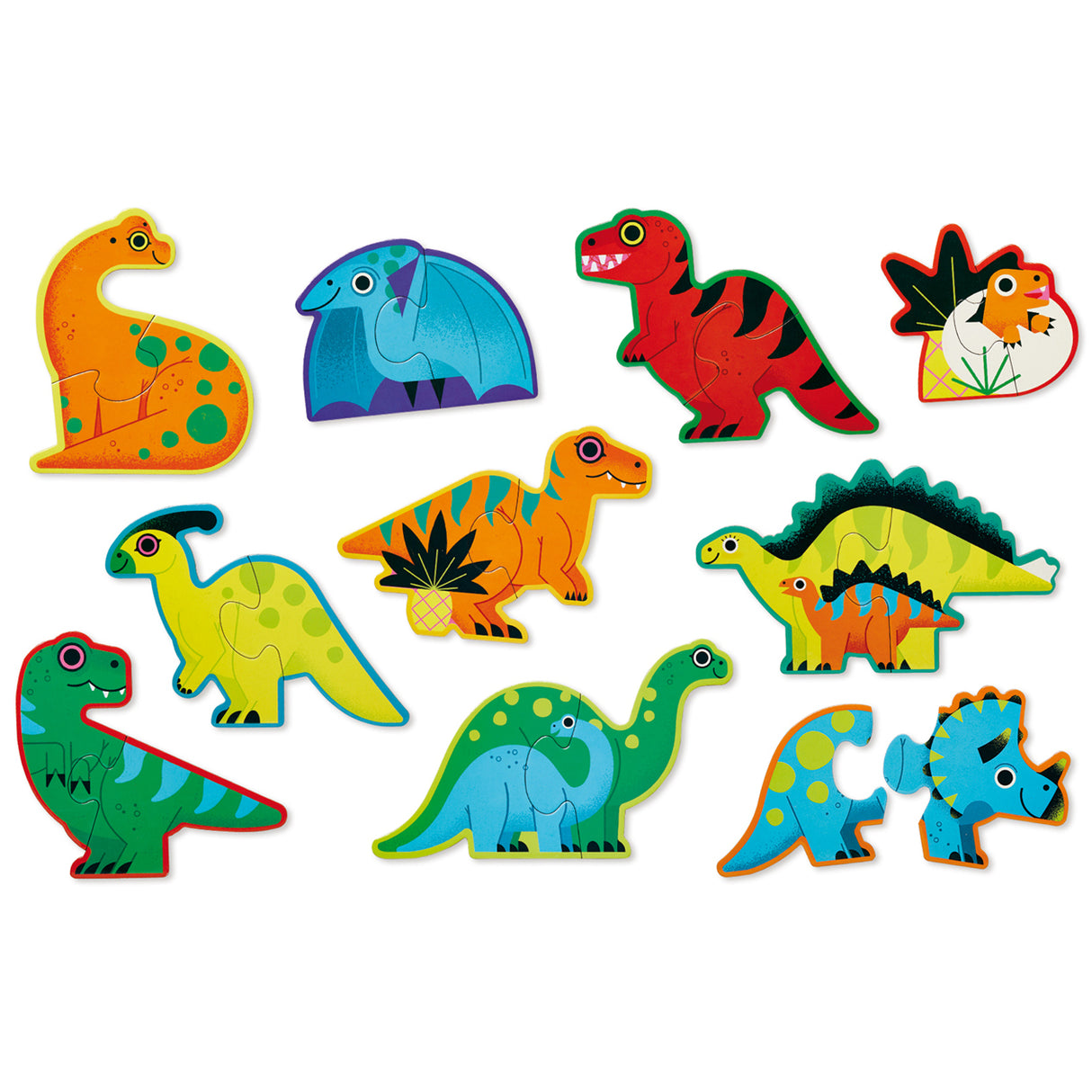 Crocodile Creek Let's Begin Puzzle 2 pc - Dinosaurs