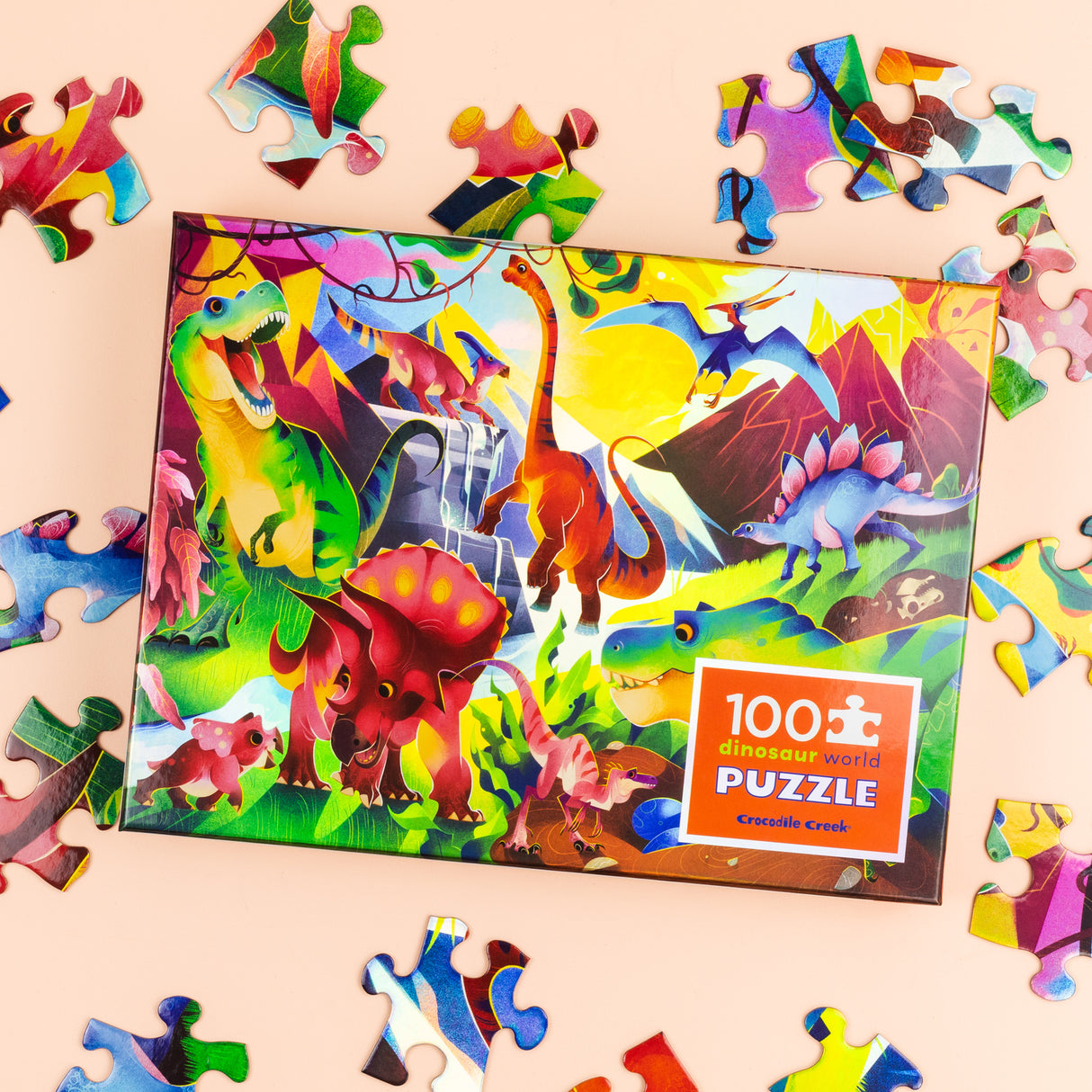 Crocodile Creek Holographic Puzzle 100 pc - Dinosaur World