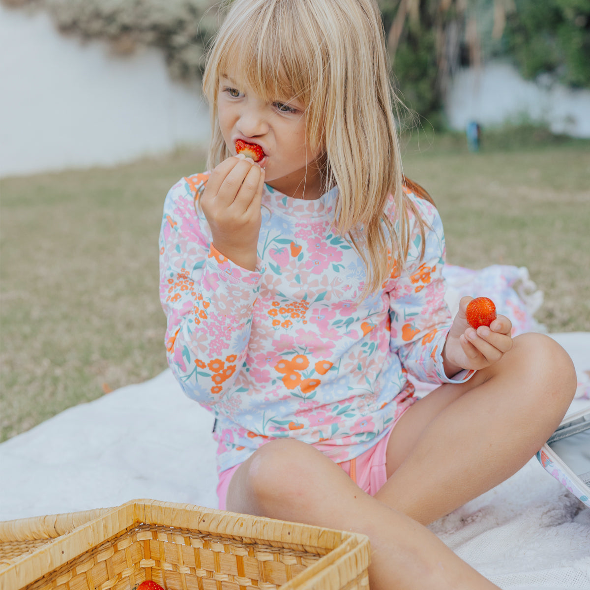 Crywolf Long Sleeve Rash Vest - Berry Garden