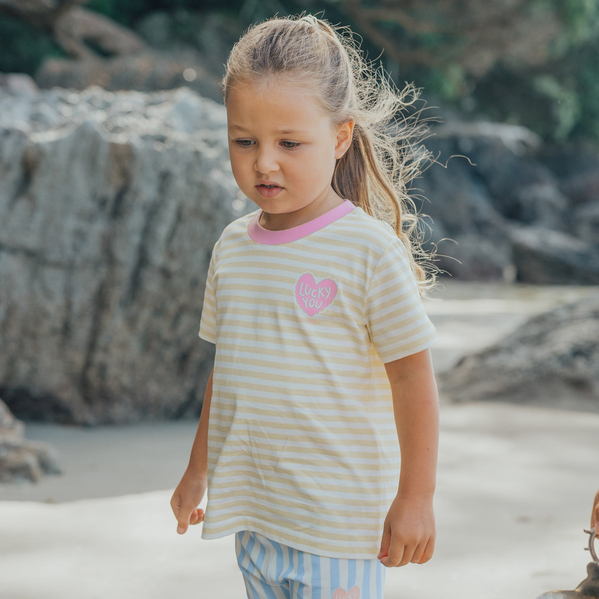 Crywolf Sun Smart T-Shirt - Lucky You Stripe