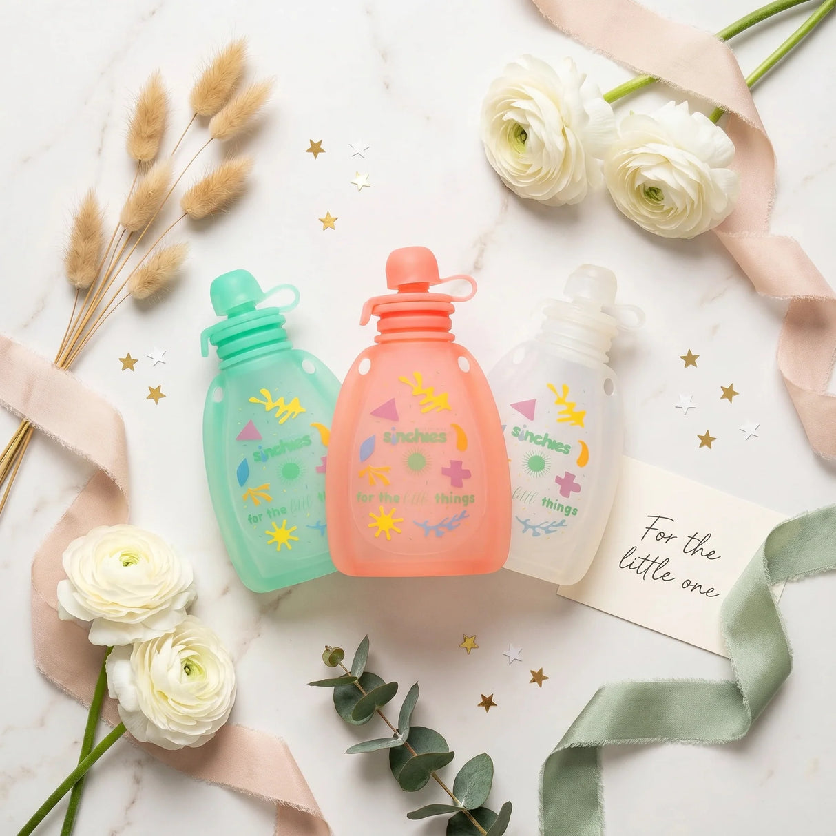 Sinchies Silicone Squeezy Pouch - Pastel White