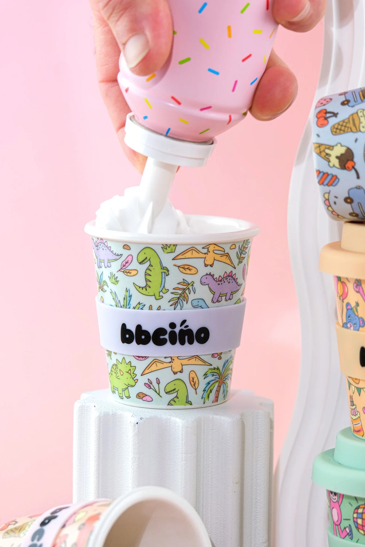 bbcino 120mL Babycino Cup - Sipasaurus