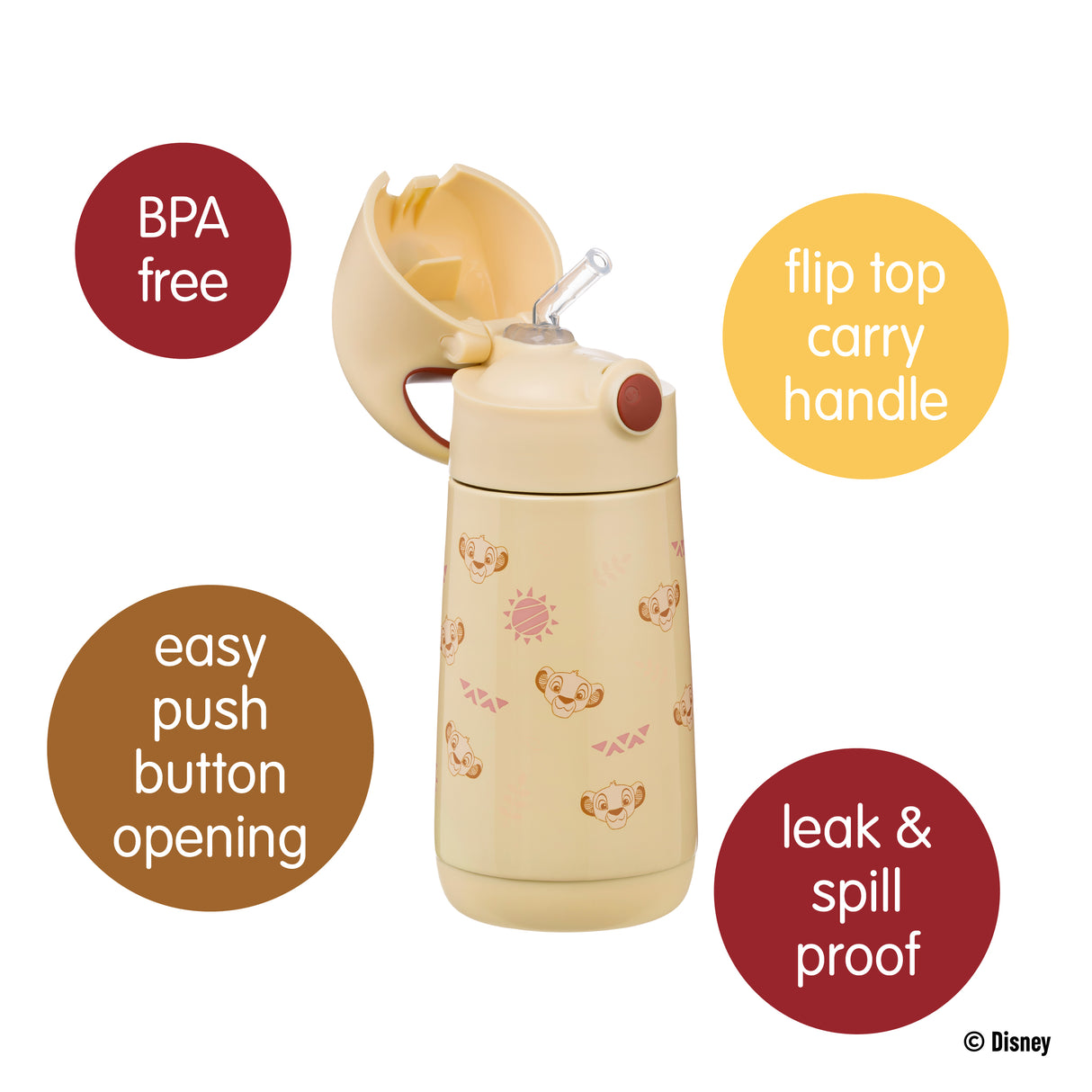 b.box Insulated Drink Bottle 350ml - The Lion King