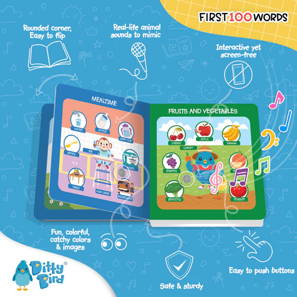 Ditty Bird First 100 Words Rechargeable Sound Book