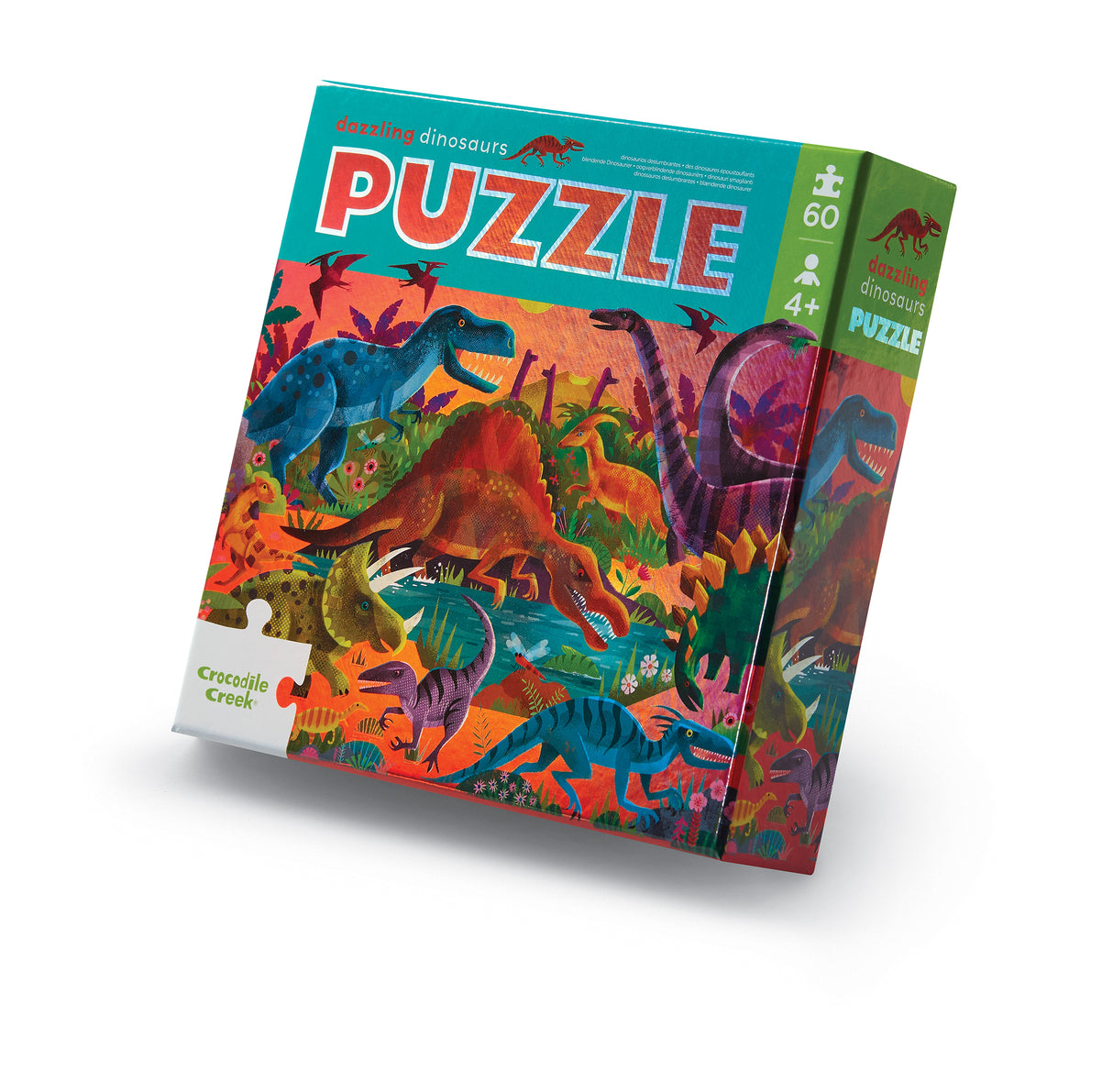 Crocodile Creek Foil Puzzle - Dazzling Dinosaurs