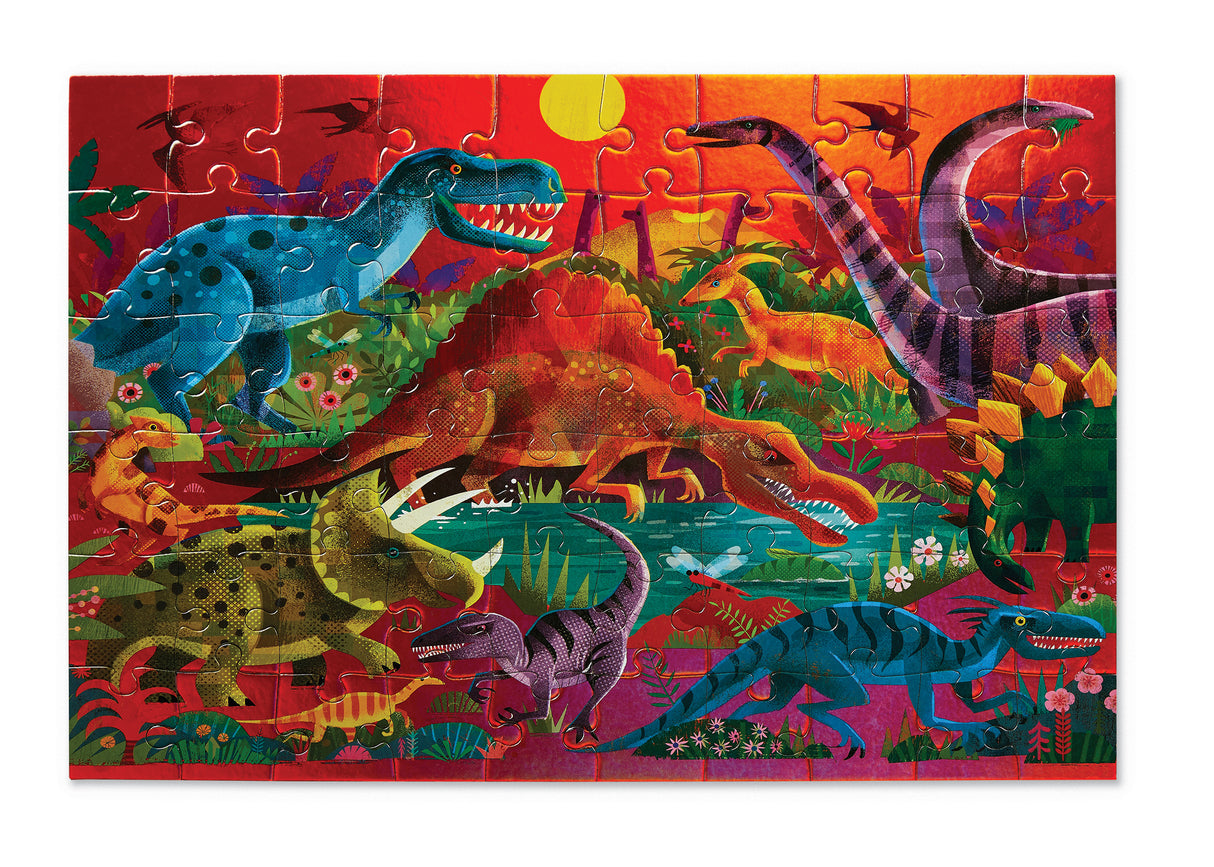Crocodile Creek Foil Puzzle - Dazzling Dinosaurs