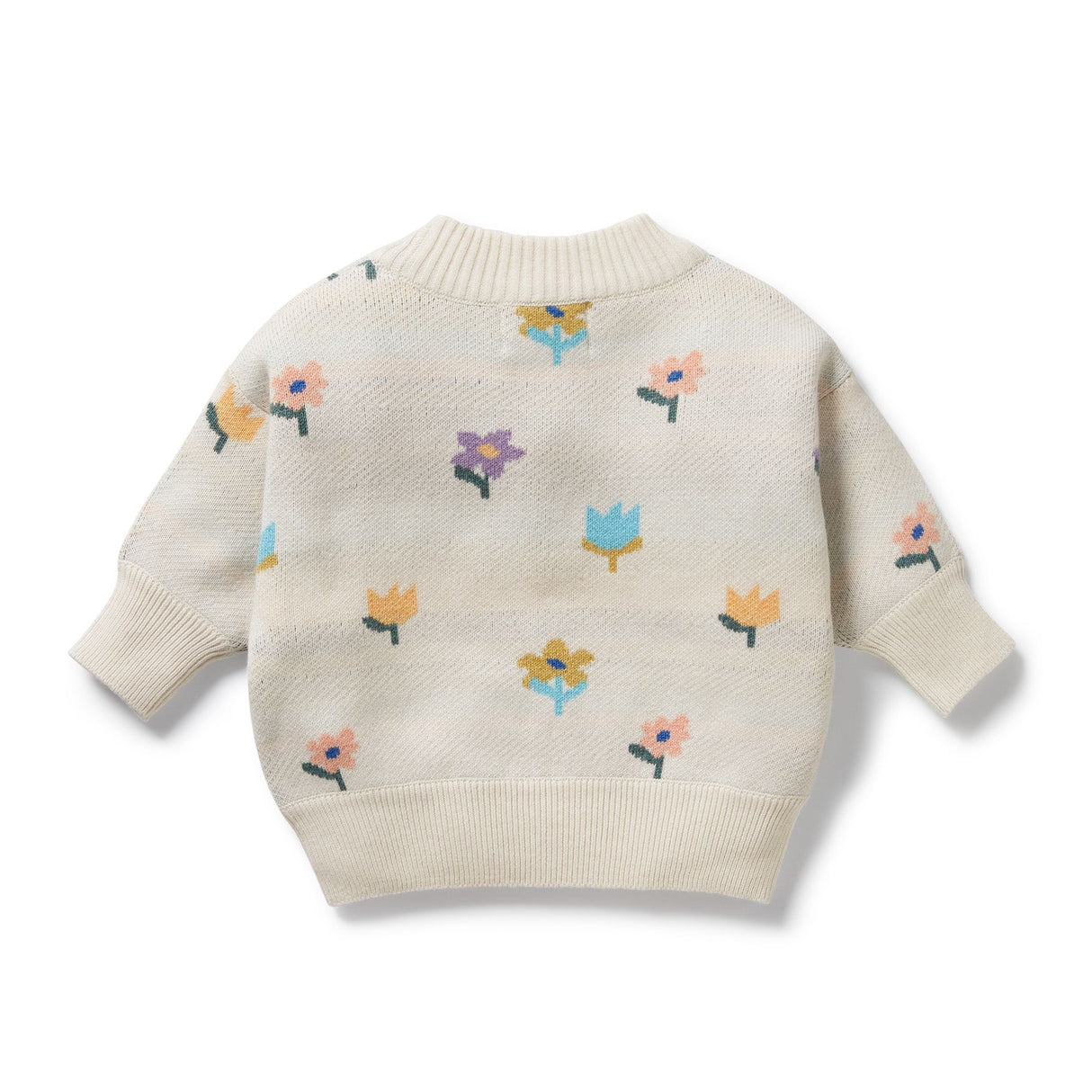 Wilson + Frenchy Organic Knitted Jacquard Jumper - Flower Pop