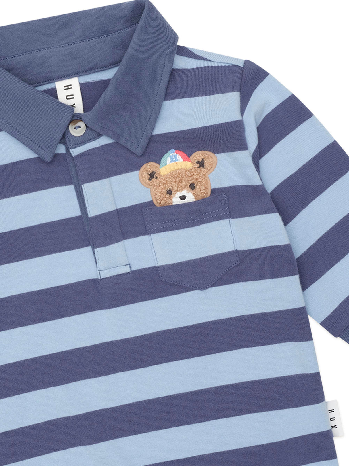 Huxbaby Peeping Hux Blue Stripe Polo