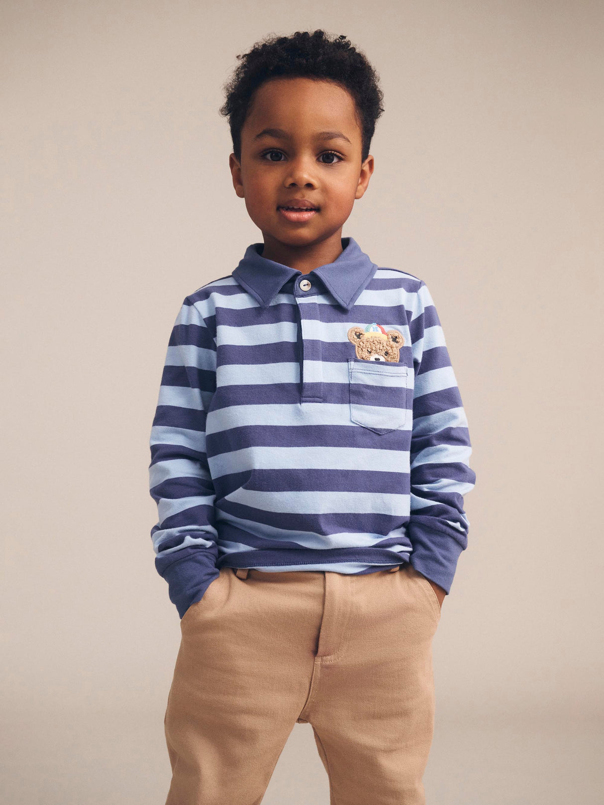 Huxbaby Peeping Hux Blue Stripe Polo