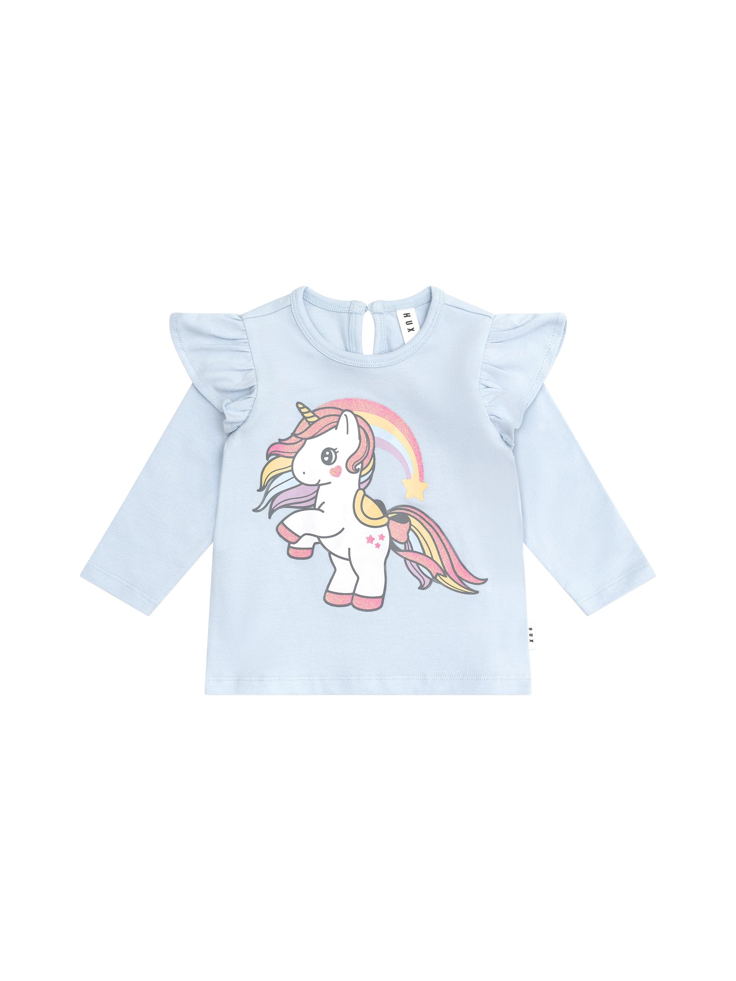 Huxbaby Rainbow Unicorn Frill Top