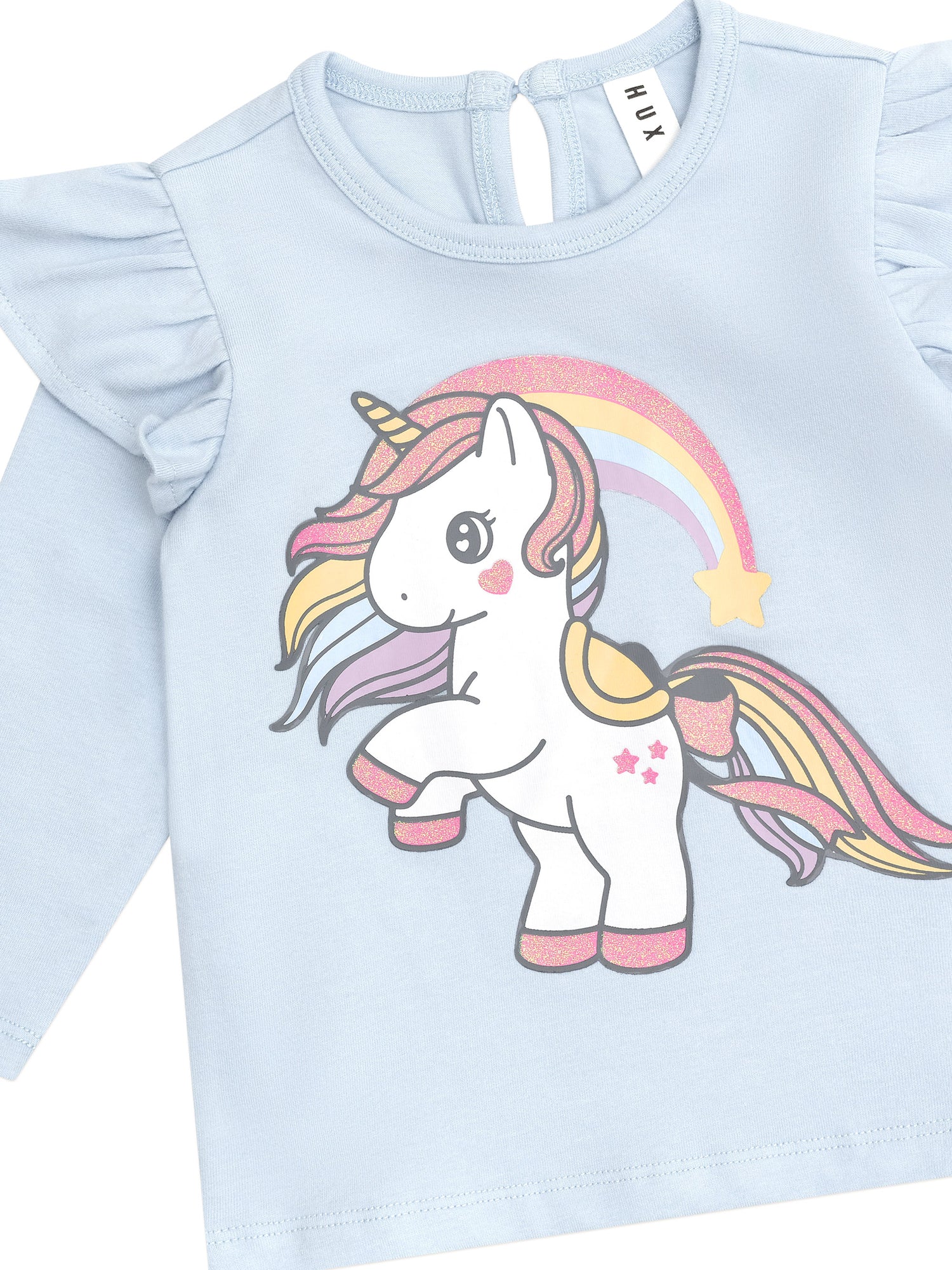 Huxbaby Rainbow Unicorn Frill Top