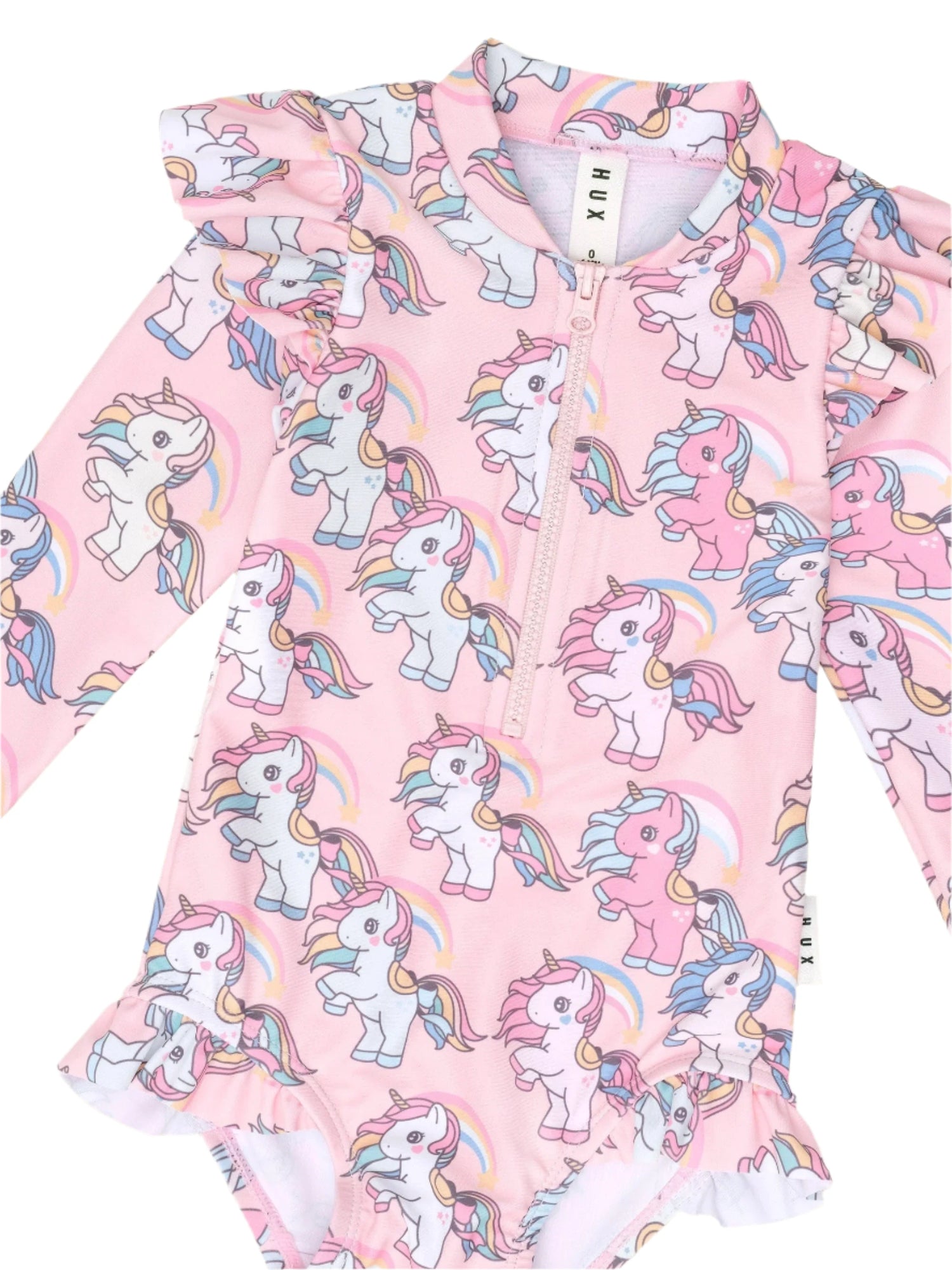 Huxbaby Rainbow Unicorn Zip Swimsuit