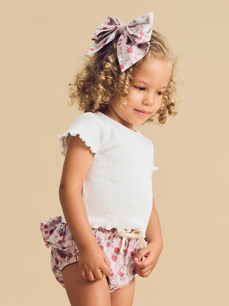 Huxbaby Vintage Strawberry Hair Bow Blush