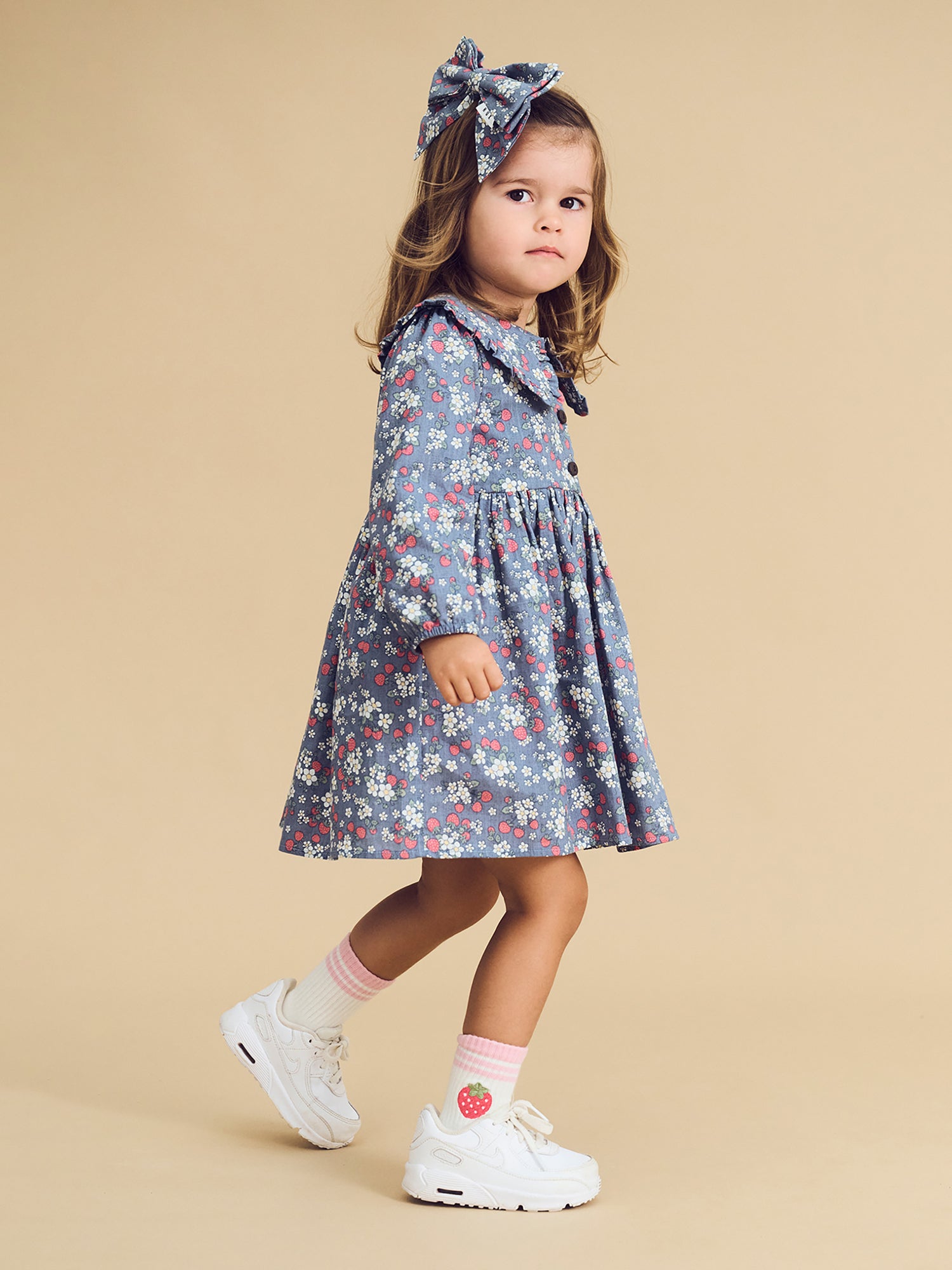 Huxbaby Vintage Strawberry Hair Bow Dusty Blue
