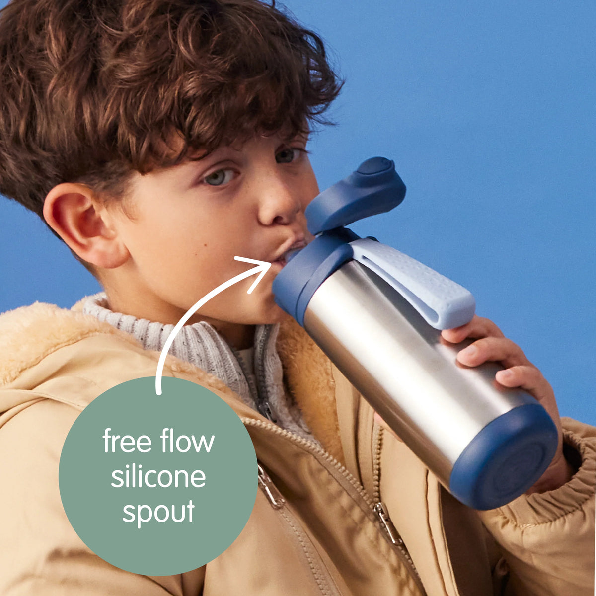 b.box Insulated Sport Spout Bottle 500ml - Midnight