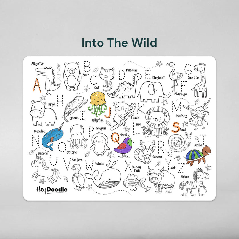Hey Doodle Reusable Colouring Mat - Into The Wild