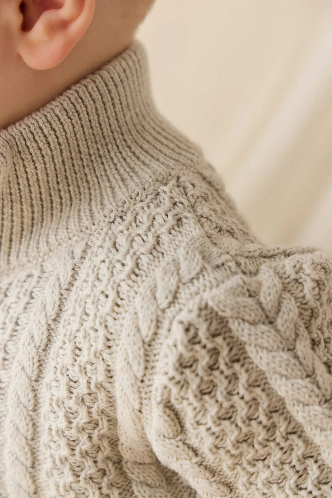 Jamie Kay Clyde Half Zip Jumper - Light Grey Marle