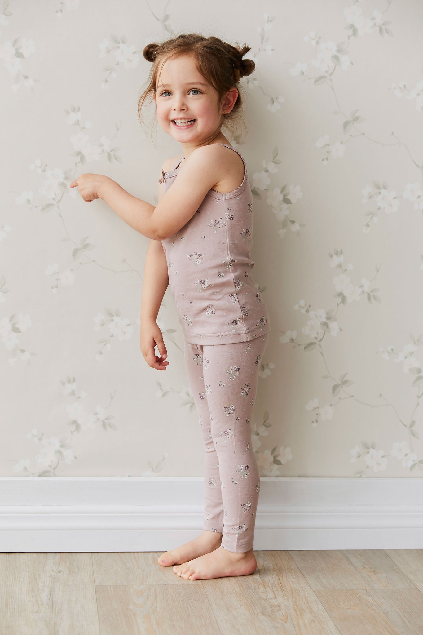 Jamie Kay Organic Cotton Singlet - Lauren Floral Fawn