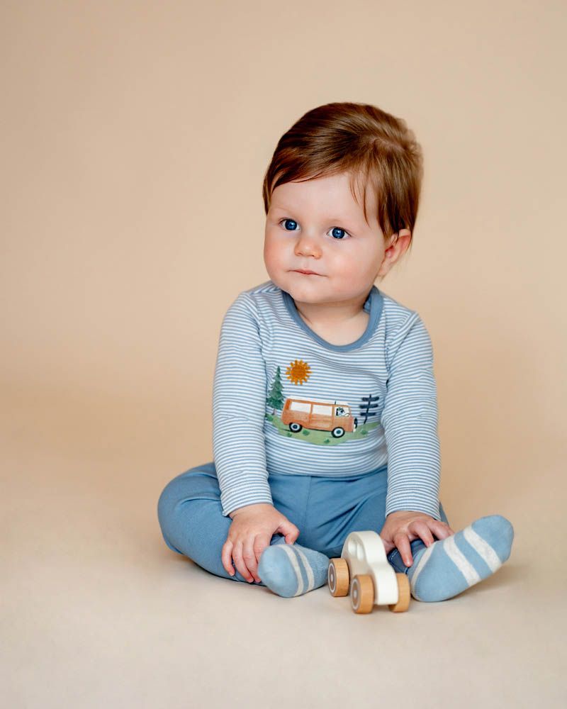 Minihaha Alvin Organic Stripe LS Bodysuit