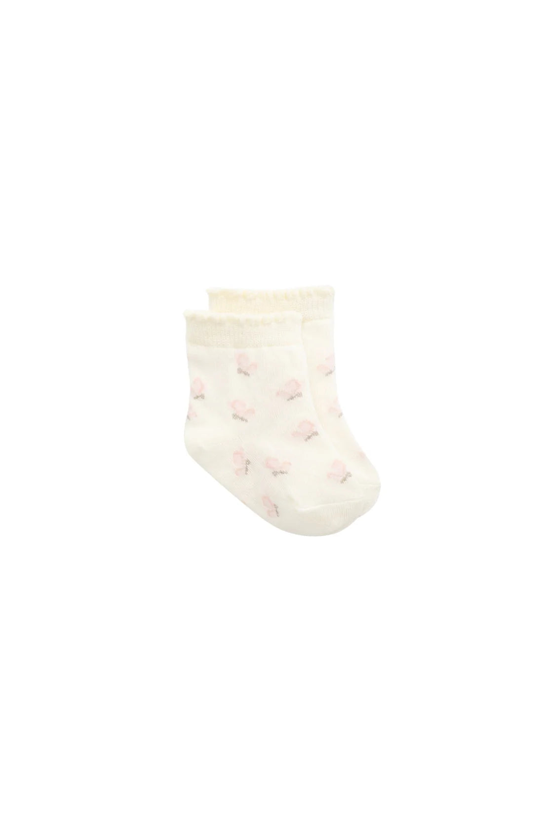 Jamie Kay Maya Jacquard Socks - Egret