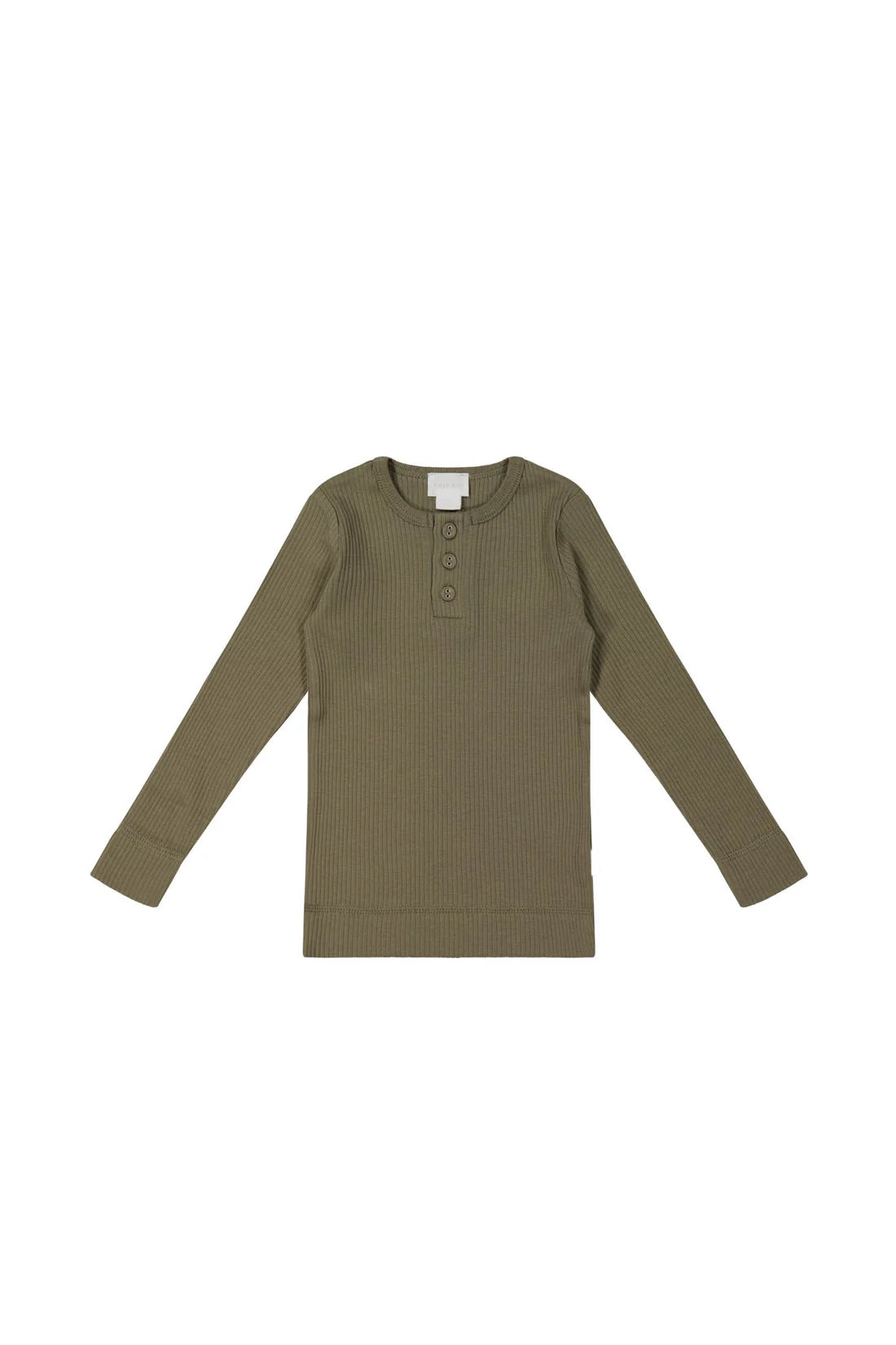 Jamie Kay Organic Cotton Modal Long Sleeve Henley - Fir Bark