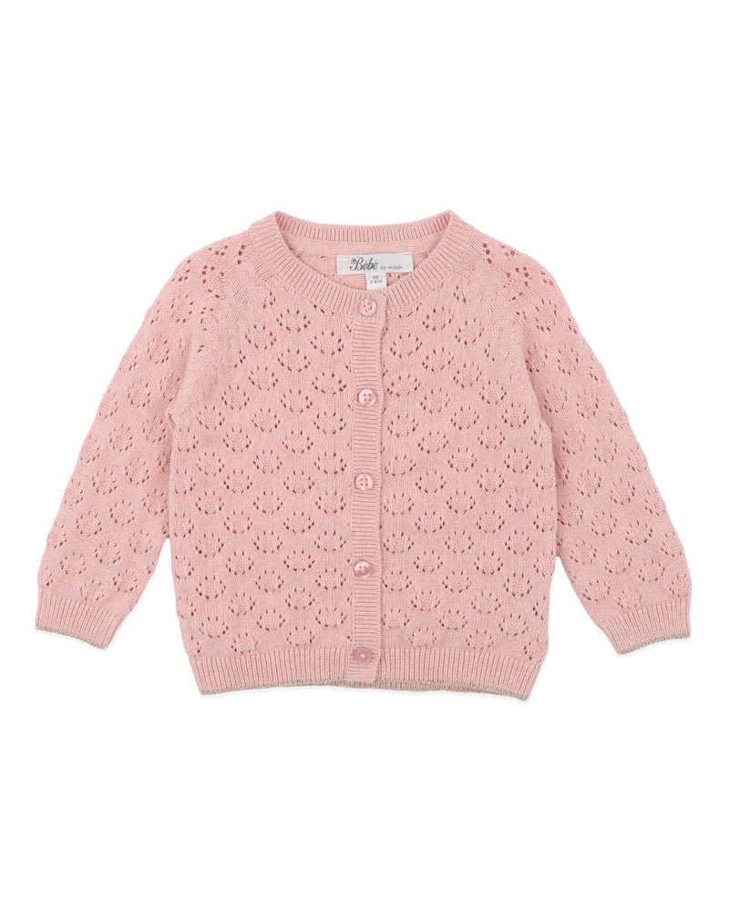 Minihaha Billie Organic Cardigan - Dusky Pink